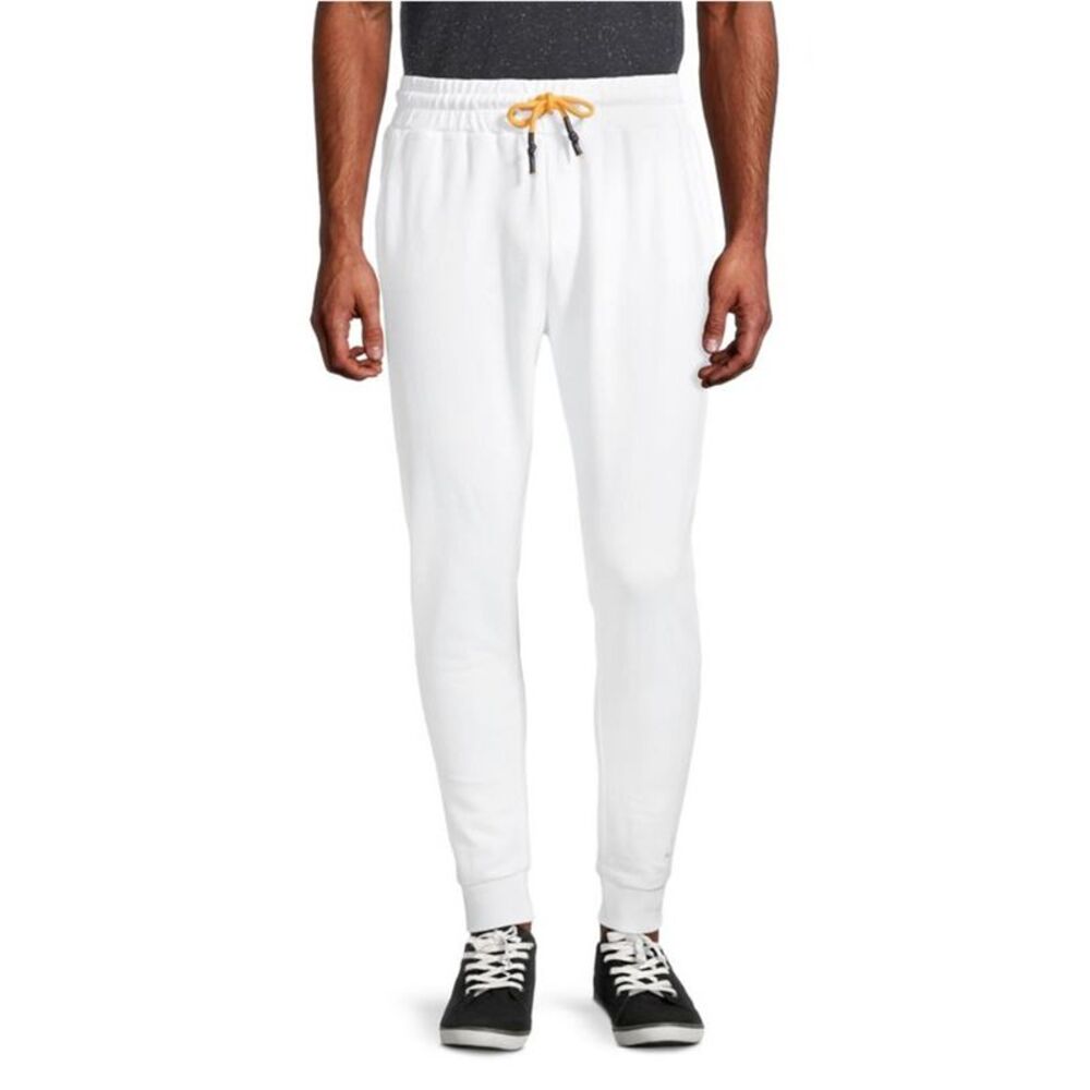 Elevenparis Mens Drawstring Straight Leg Jogger Casual Pants, White, LW x 29L...